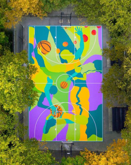 농구 코트, 공공 예술로 다시 태어나다