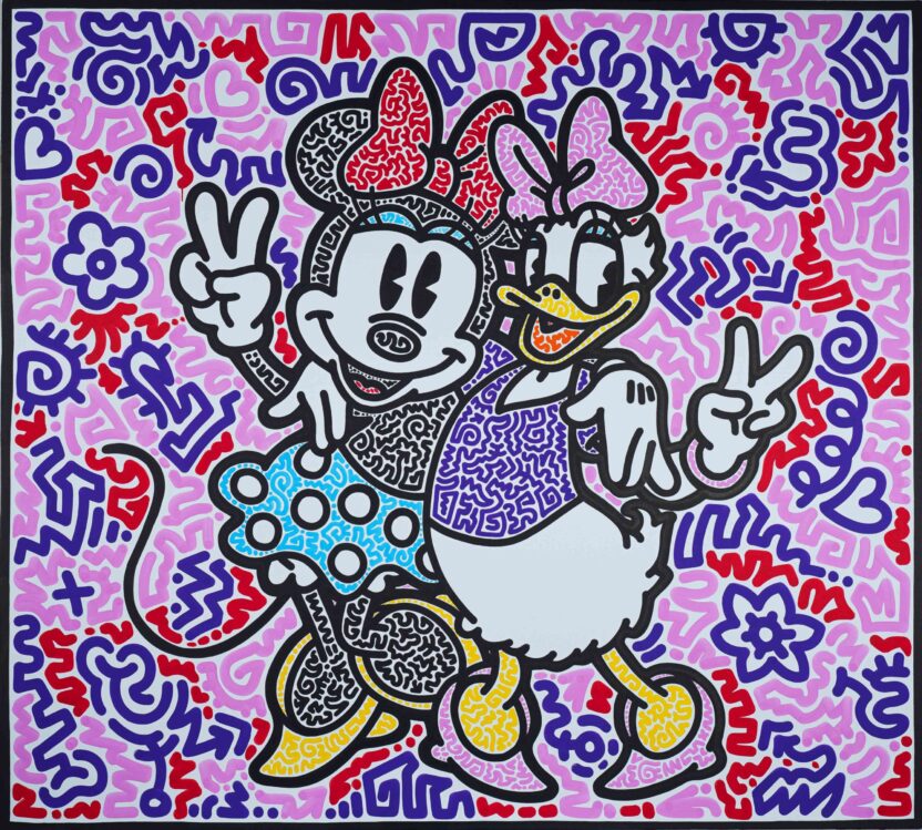 ArtBusan2024 Pearl Lam Galleries MR DOODLE %EB%AF%B8%EC%8A%A4%ED%84%B0 %EB%91%90%EB%93%A4 Minnie Daisy 2023 Acrylic on canvas 180 x 200 cm