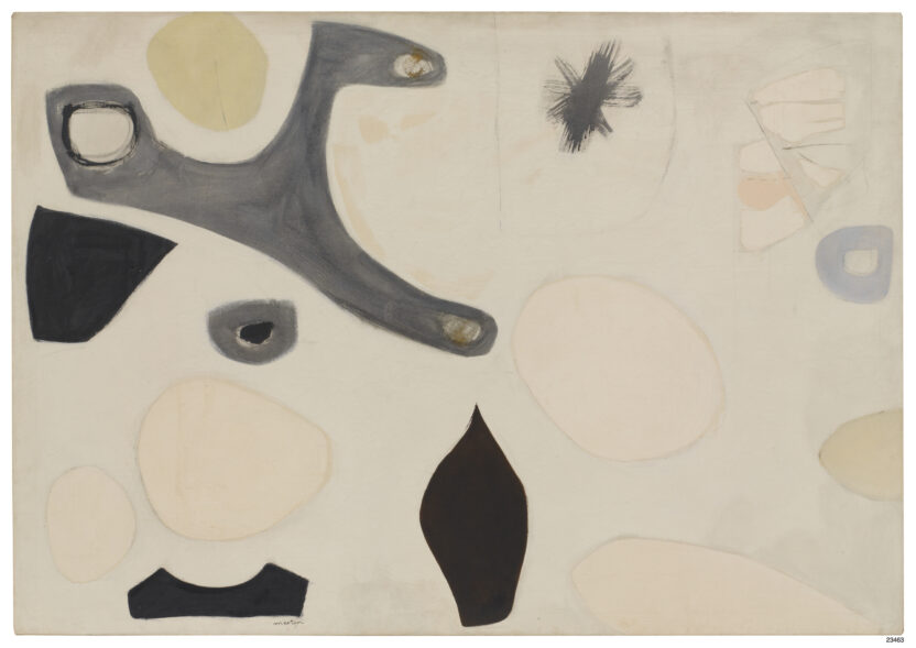 01 %E3%80%88%EB%AC%B4%EC%A0%9C%E3%80%89 1955 %EC%BA%94%EB%B2%84%EC%8A%A4%EC%97%90 %EC%9C%A0%EC%B1%84 %EA%B8%88%EC%86%8D %ED%8E%98%EC%9D%B8%ED%8A%B8 118.1 x 168.3 cm %ED%8E%98%EC%9D%B4%EC%8A%A4 %EA%B0%A4%EB%9F%AC%EB%A6%AC%C2%A9 Estate of Agnes Martin Artists Rights Society ARS New York %E2%80%93 SACK Seoul