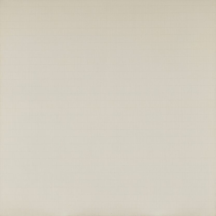 02 %E3%80%88%EB%82%98%EB%AC%B4%E3%80%89 1964 %EC%BA%94%EB%B2%84%EC%8A%A4%EC%97%90 %EC%95%84%ED%81%AC%EB%A6%B4 %EC%97%B0%ED%95%84 190.5 x 190.5 cm %EB%A6%AC%EC%9B%80%EB%AF%B8%EC%88%A0%EA%B4%80 %C2%A9 Estate of Agnes Martin Artists Rights Society ARS New York %E2%80%93 SACK Seoul