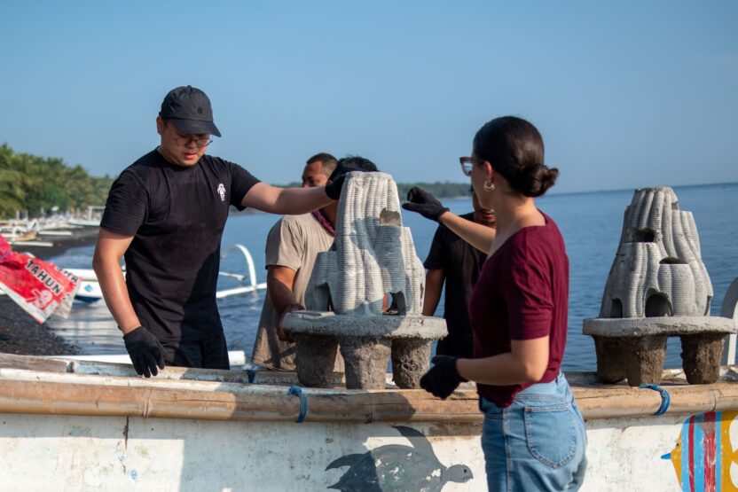 Copy of Memorial Reef about to be placed underwater